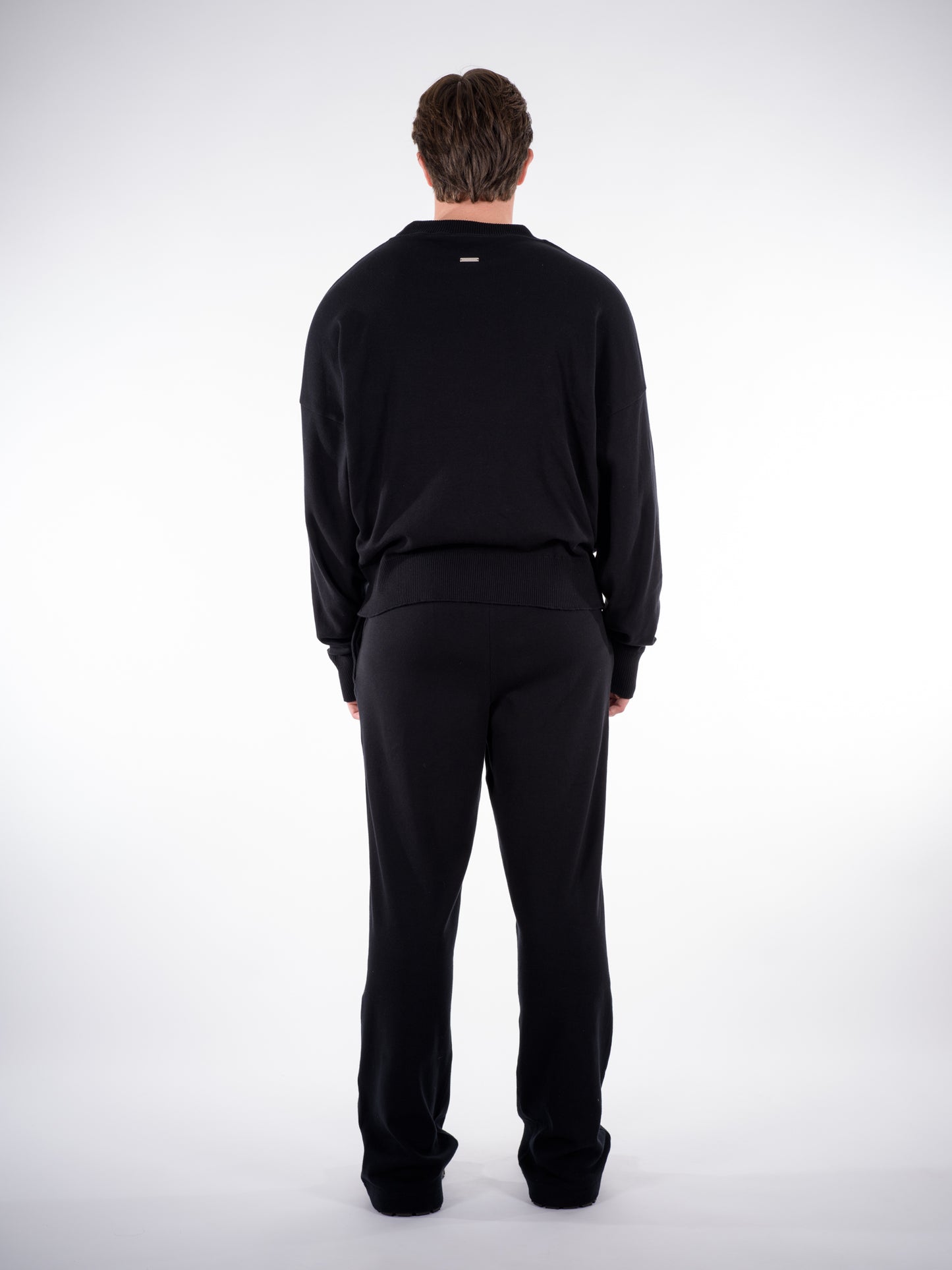 Fine Knit Sweater & Pants Set Black