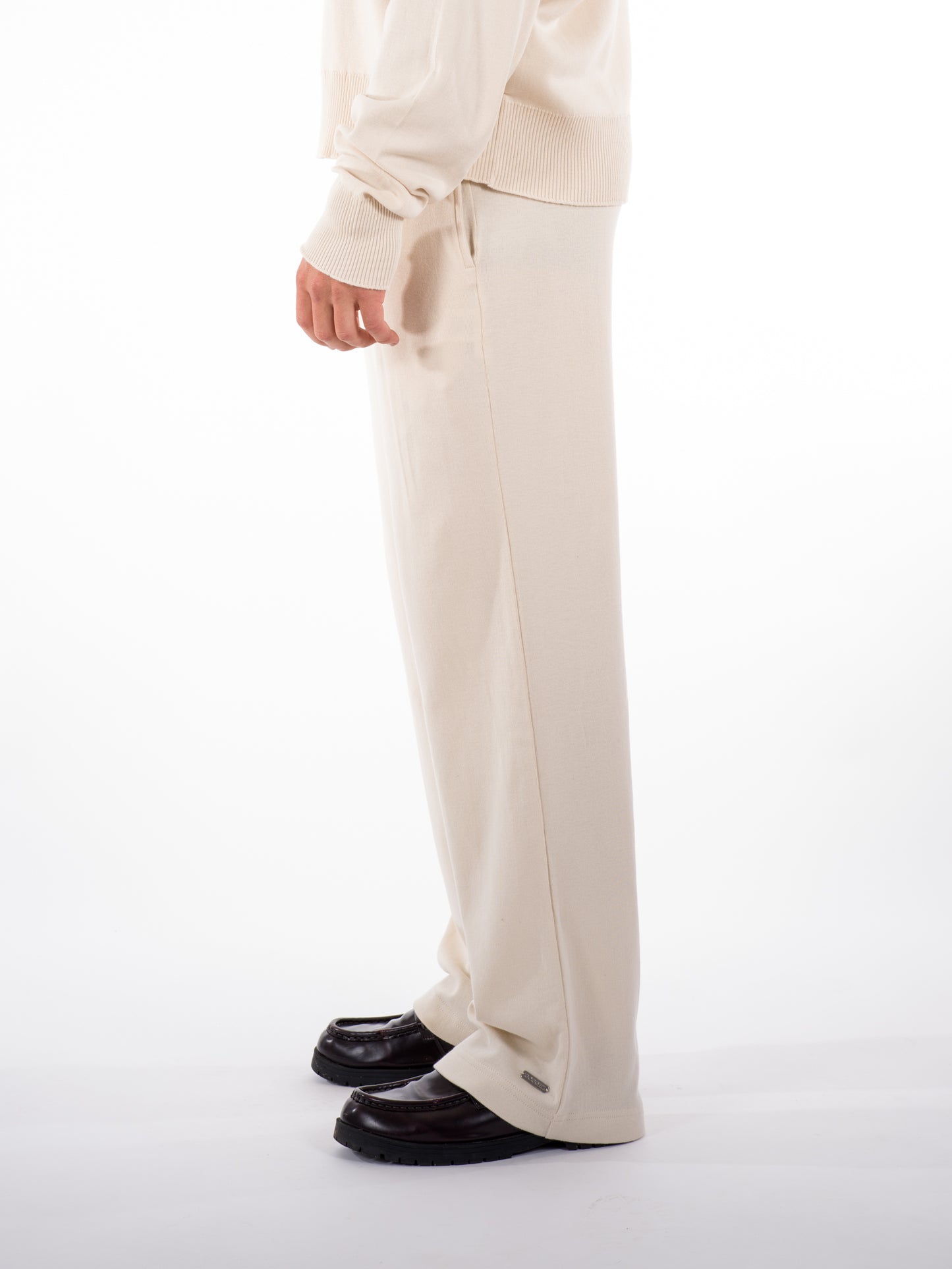 Fine Knit Sweater & Pants Set Cream